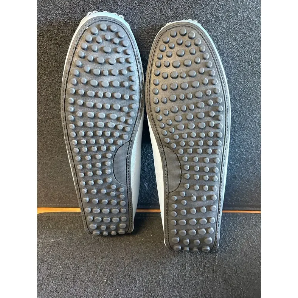 Men’s Silver Loafers Driving Shoes Size 47 EU Slip On Casual Flats NWOT